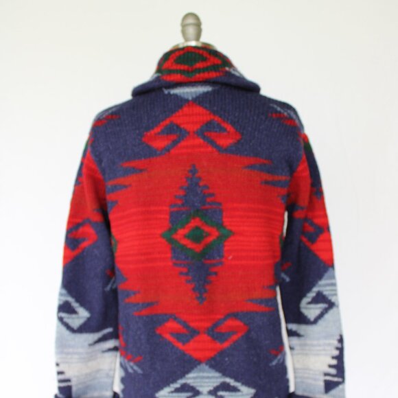 RALPH LAUREN vintage wool Cardigan wool sweater Aztec southwestern tribal jacket - Picture 9 of 10